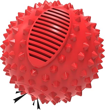 Indestructible Squeaky Dog Ball for Aggressive Chewers, 10cm Durable Rubber Chew Toy, Float for Big/Medium Dogs